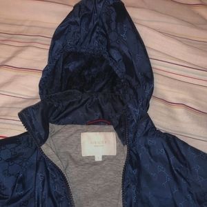 Navy Blue Gucci Windbreaker ; Boys Size: 5